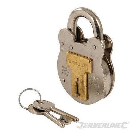 Lucchetto in stile inglese antico in acciaio con due chiavi Silverline Silverline