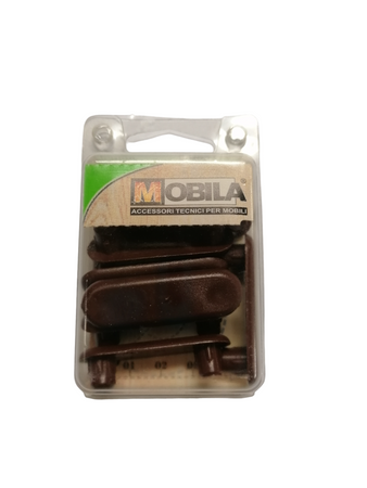 MOBILA - 8 PATTINI PER MOBILI IN PLASTICA MARRONE DIAM.8MM
