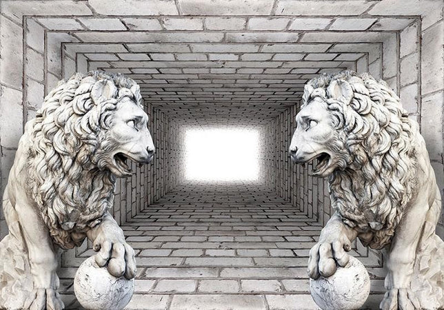 Fotomurale Leoni di pietra