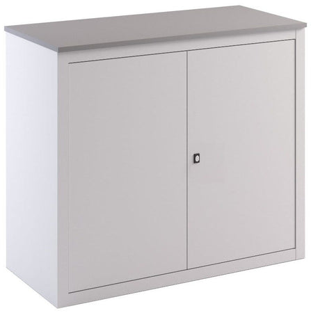 Sopralzo con top in nobilitato e ante battenti metalliche per archivio documenti cm. 100x45x87H