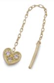 Rue des Mille - MONO ORECCHINO CUORE CATENELLA E DIAMANTI LAB GROWN ORO18KT