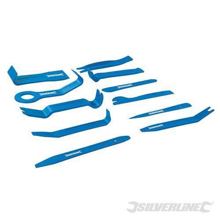Kit Rimozione Tappezzeria Strumento Set Auto Veicolo pannelli cruscotto 11pz Silverline