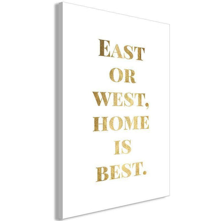 Quadro - Gold Home Is Best (1 Part) Vertical