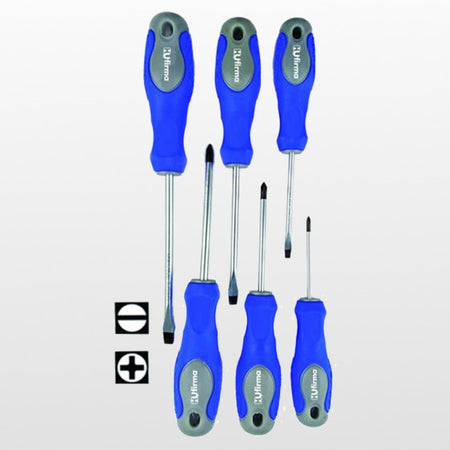 Serie 6 cacciaviti professionali Hufirma taglio e croce punta calamitata