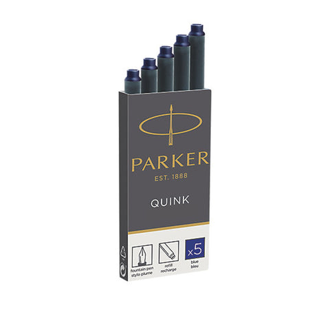 Scatola 5 Cartucce Parker Quink Blu Permanente