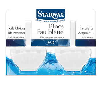 STARWAX - 2 TAVOLETTE WC "ACQUA BLU" IGIENIZZANTI ANTICALCARE