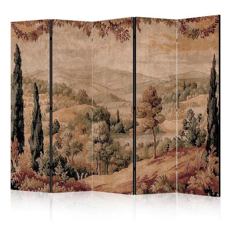 Paravento - Landscape with Cypresses - Old Tapestry with Mediterranean Vegetation