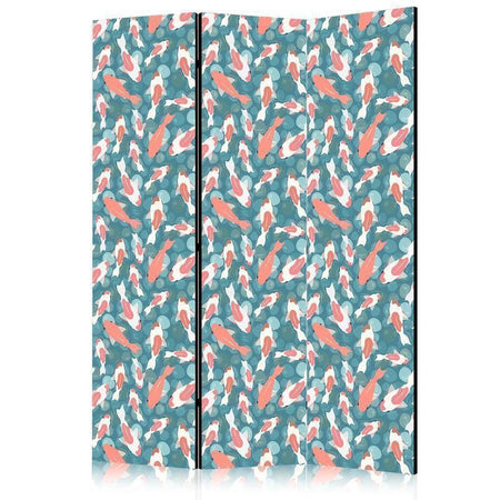 Paravento - Oriental Pond - A Cluster of Japanese Fish Swimming in Crystal Clear Water with Glimmers of Light