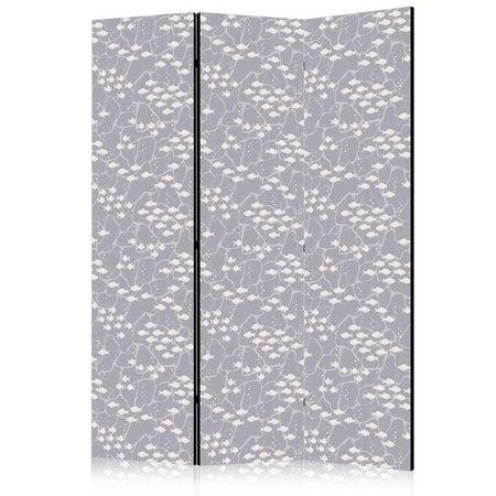 Paravento - Underwater School of Small Fish - Tiny Light-Beige Fishes Against Marine Depths in Grey Shades