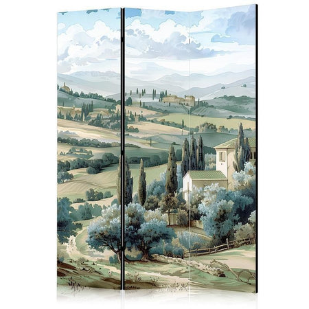 Paravento - Landscape with Green Fields and Trees - Tuscan Sunny View