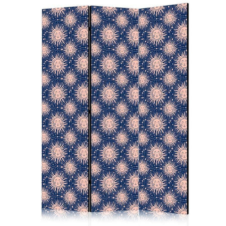 Paravento - Sunny Patterns - Repeating Sun Motif on a Navy Background