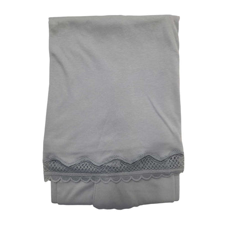 Camicia da notte Bisbigli Parigi 42, manica lunga, collo Serafino, parte finale con pizzo, tessuto caldo in cotone, Made in Italy