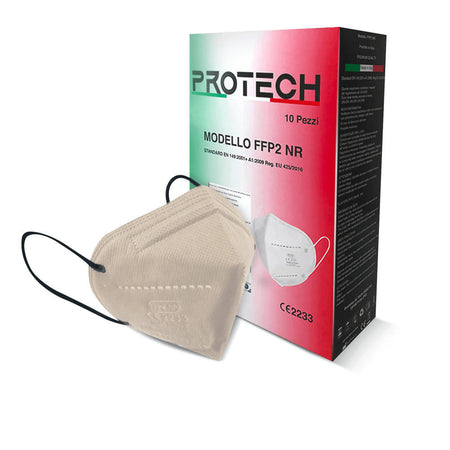10x Mascherina FFP2 CE2133 Protech SRL Mascherina filtrante 5 strati FFP2 | BFE ≥98% | Prodotta in Italia