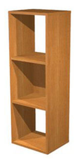 Libreria a giorno in melaminico sovrapponibile a 3 caselle cm. 35,9x29,2x103,9h