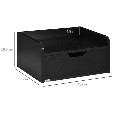Set 2 Comodini Sospesi in Truciolato Nero per Camera da Letto e Soggiorno, 40x30x19.5 cm, Nero MG6831-629V00BKMG6