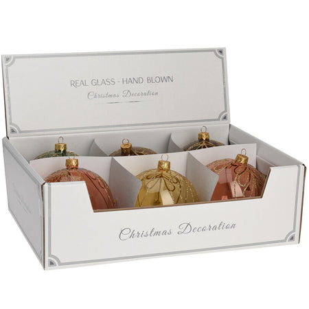 Palline per albero di Natale decorato, a forma di Foglia, in Vetro, da Ø 100 mm, 6 pezzi