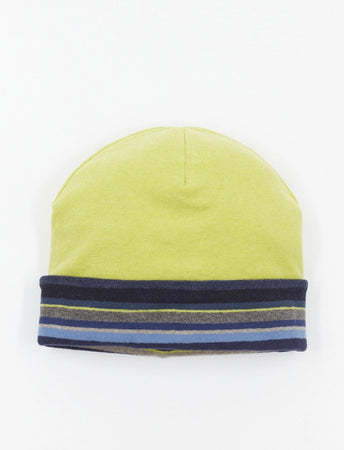 Gallo Berretto reversibile unisex pile blu righe multicolor
