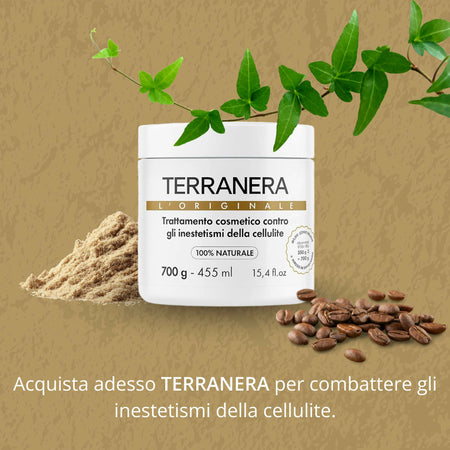 Fango Anticellulite Drenante – Effetto Tonificante e Levigante per Pelle più Liscia e Compatta | Sensazione di Freschezza con Formula Idratante | Facile da Applicare e Risciacquare - Terranera 500gr
