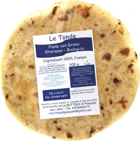 3x Piadine Artigianali Senza Lieviti Senza Conservanti 300gr. Ingredienti 100% italiani Piade Made in Italy Piadina Tradizionale Senza Strutto Fatta a Mano Alimentari e cura della casa/Alimenti freschi e refrigerati/Piatti pronti/Tramezzini e piadine La Bottega di Pasquale - Noci, Commerciovirtuoso.it