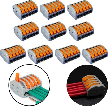 4-Connettore-Elettrico-Conduttore-Morsettiera-Terminali-A-5-Cavi-Fili-A-Leva-32a