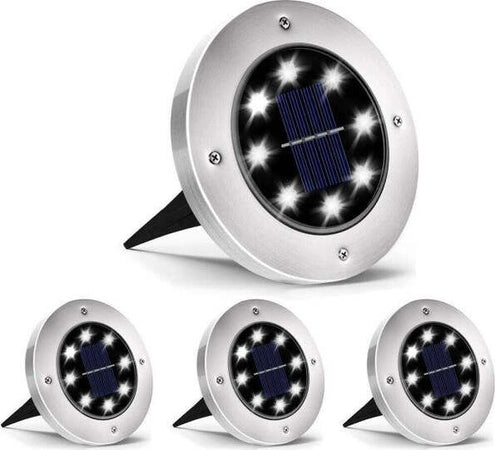4-Faro-Lampada-Led-Solare-Da-Esterno-Giardino-Faretto-8-Led-Picchetto-Segnapassi
