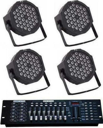 4 PAR LED Faro RGB 36 LED Strobo WASH Programmabile DMX + MIXER 192 CH Illuminazione/Illuminazione per esterni/Proiettori Zencoccostore - Formia, Commerciovirtuoso.it