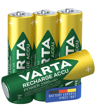 4 Pile Varta Stilo Batterie Aa Alkaline Ricaricabili 2100mah Nimh Hr6 1.2v Accu