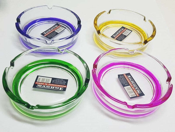 4 POSACENERE IN VETRO FONDO COLORATO PORTACENERE POSA CENERE PORTA CENERE TONDO Casa e cucina/Decorazioni per interni/Posacenere Trade Shop italia - Napoli, Commerciovirtuoso.it