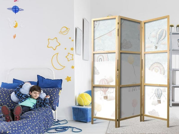 Paravento giapponese Mongolfiere nel cielo 3 ante