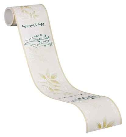 AS Création - BORDO DECORATIVO AUTOADESIVO 5 MT CON FOGLIE BEIGE/VERDE