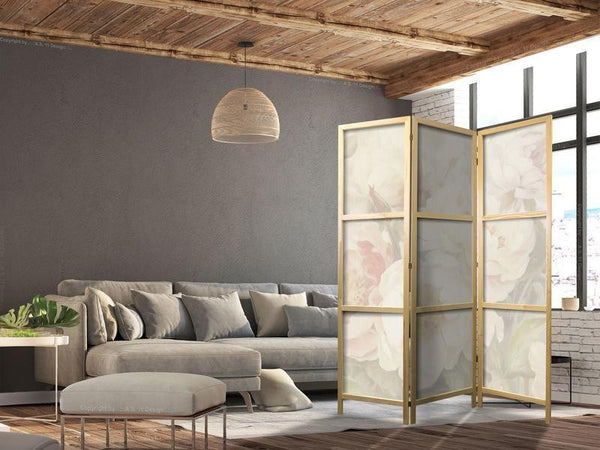 Paravento giapponese Peonie in fiore 3 ante