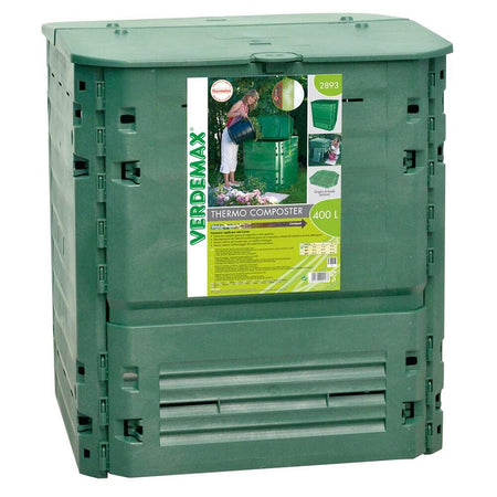 Compostiera quadrata da giardino con apertura superiore ed inferiore
