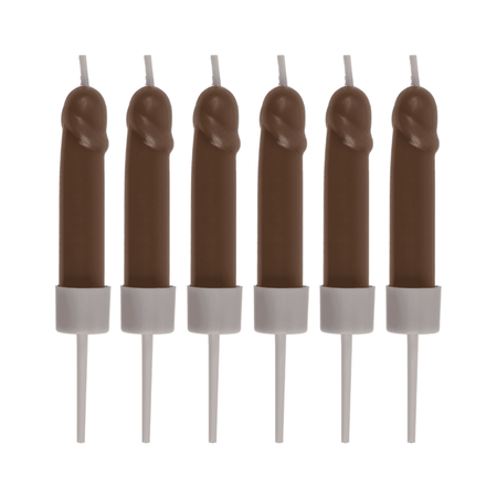 Set di 6 candele a forma di pisello marrone per la sposa alla festa hot di addio al nubilato o compleanno diciottesimo sexy gadget per adulti 18+