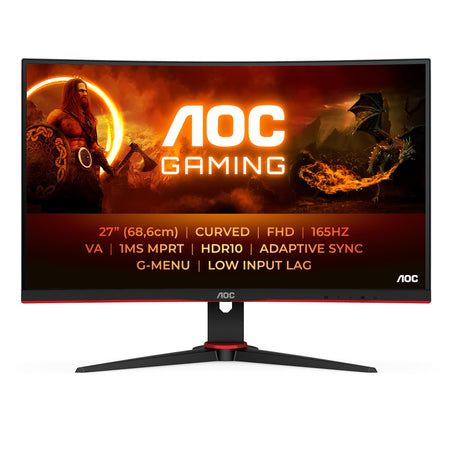 Aoc g2 c27g2e/bk monitor pc 68,6 cm (27\") 1920 x 1080 pixel full hd nero, rosso