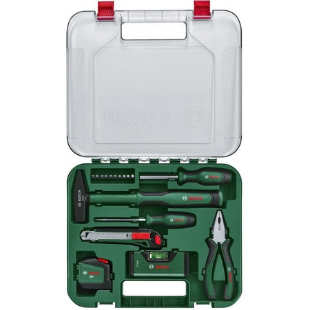Set di utensili manuali "Universal" Bosch da 17 pezzi (kit di utensili di riparazione versatili per uso domestico)