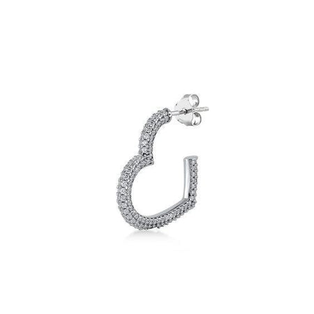 Kurshuni - Mono orecchino cerchio forma cuore