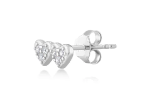 KURSHUNI - MONO ORECCHINO DOPPIO CUORE