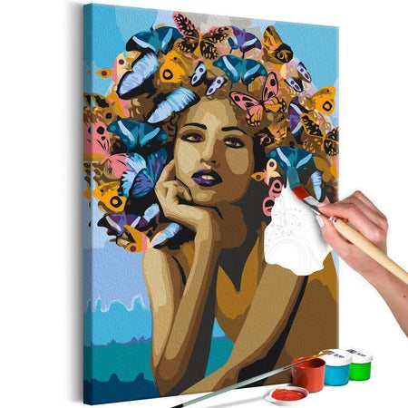 Quadro fai da te - Girl and Butterflies