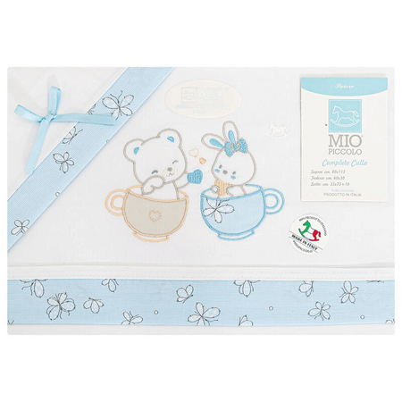 Lenzuola lettino neonato in cotone Mio piccolo Dolci emozioni
