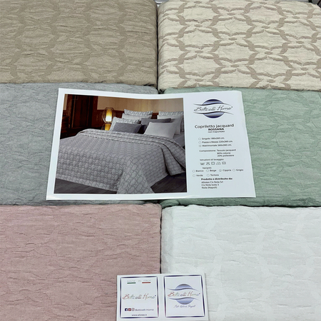 Copriletto matrimoniale Botticelli Home Rossana in cotone jacquard