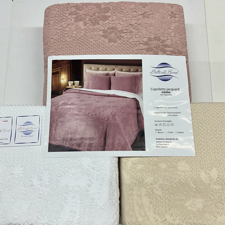 Copriletto matrimoniale Botticelli Home Vienna in cotone jacquard