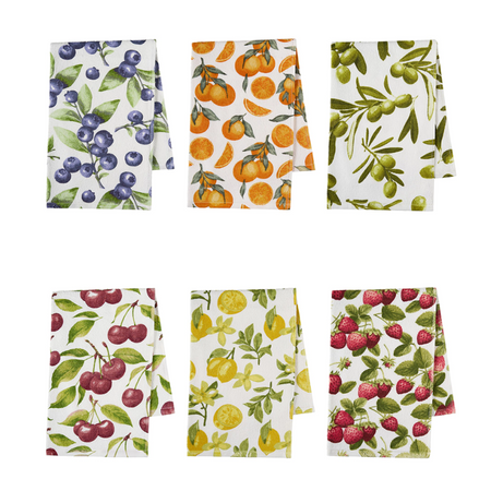 Strofinacci cucina Vingi Ricami Mediterraneo 6 pezzi