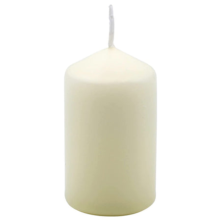 Candela cilindrica a cera Avorio decorazione natalizia da interno ed esterno