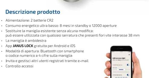 Maniglia Bluetooth Cromo Satinato Marca Vitel Modello F0346 51