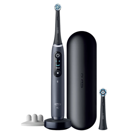 Oral-b io spazzolino elettrico ricaricabile 8s nero, 2 testine, 1 custodia da viaggio, 1 spazzolino - IO8 BLACK