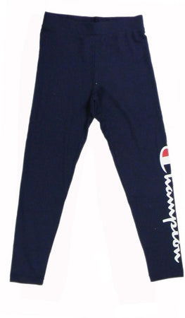 Champion 3/4 LEGGINGS Cotton Lycra gr.230 Basic Logo Grande Blu Navi