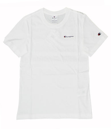 Champion TEE Light Cotton Jersey Donna Logo Piccolo Cotone Bianco