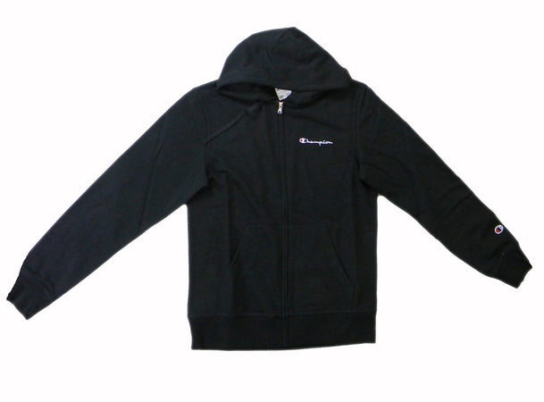 Champion FULL ZIP HOODIE SWEATSHIRT Heavy Soft Compact Spring Poly Terry Uomo, Nero