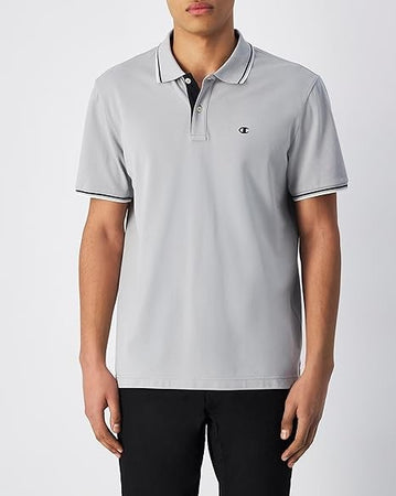 Champion POLO M/M Light Cotton Pique uomo Cotone Grigio Chiaro