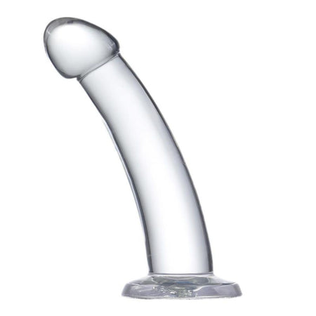 Dildo Curvato Realistico Trasparente in Jelly Glazed Curved Clear 18 cm